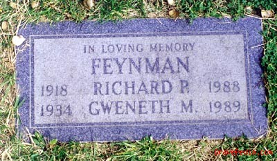 Надгробная плита на могиле Фейнмана Ричарда.