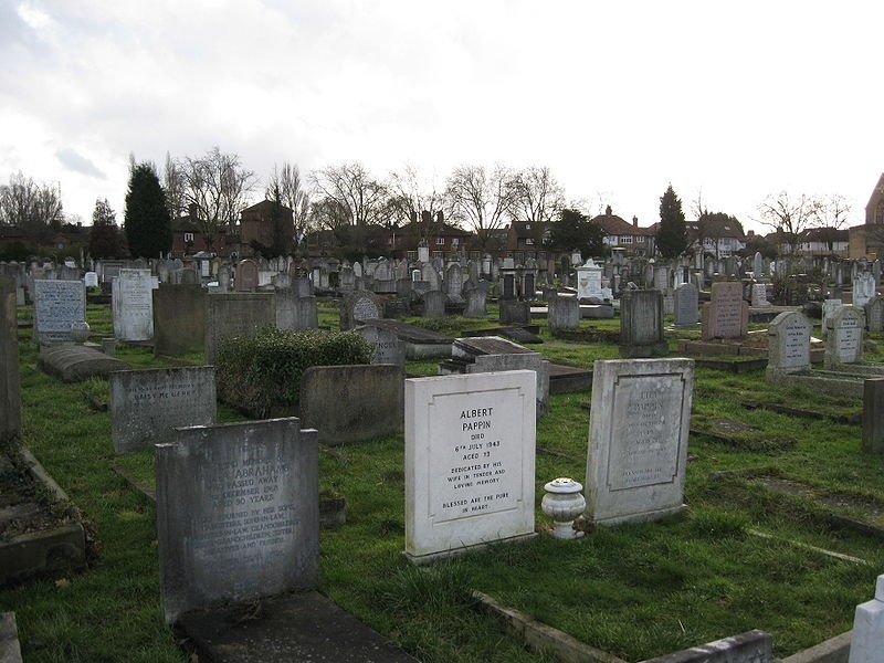 Golders Green еврейское кладбище, West Side, Лондон.