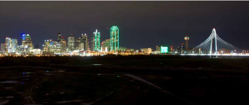 Вечерний Даллас, штат Техас, США.