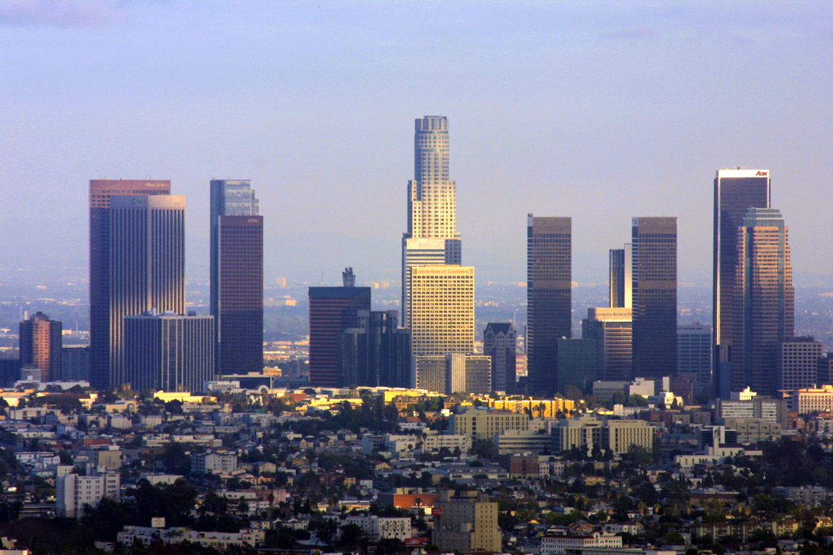 Вид на центр города, Лос-Анджелес.