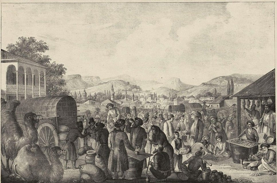 Карасубазарский базар. Первая половина XIX века. Крым.