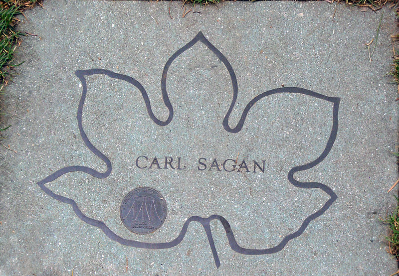 Камень на Бруклинской Тропе знаменитостей в ботаническом саду в честь Сагана Карла Эдварда.